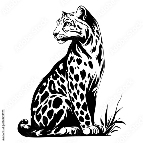 Powerful Leopard Silhouette: Ideal for Animal Conservation Projects