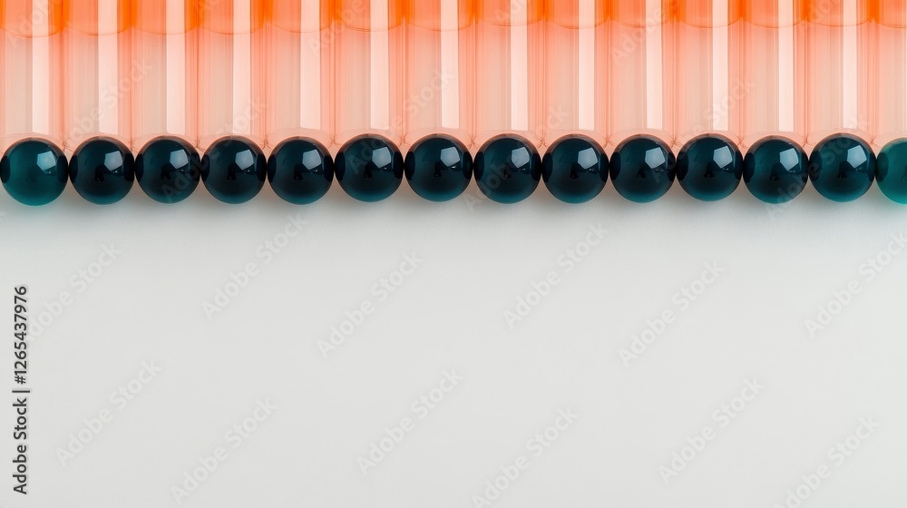 Colorful Arrangement of Test Tubes and Spheres on White Surface Colorful Arrangement of Test Tubes and Spheres on White Surface