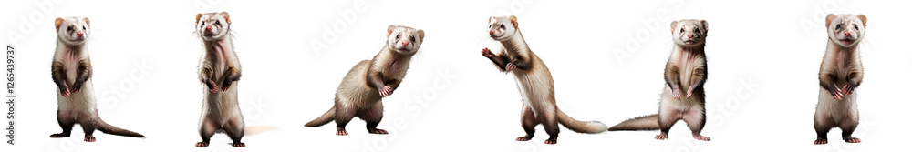 Playful weasels captured in a dynamic sequence of motion Playful weasels captured in a dynamic sequence of motion