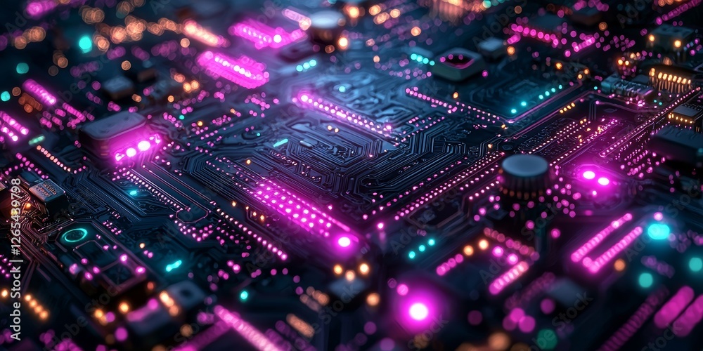Cybernetic Alien Interface: Glowing Purple and Green Circuits with Advanced Technology Motifs
Cybernetic Alien Interface: Glowing Purple and Green Circuits with Advanced Technology Motifs