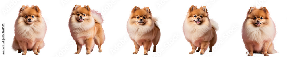 A delightful array of pomeranian dogs showcasing their charming personalities A delightful array of pomeranian dogs showcasing their charming personalities