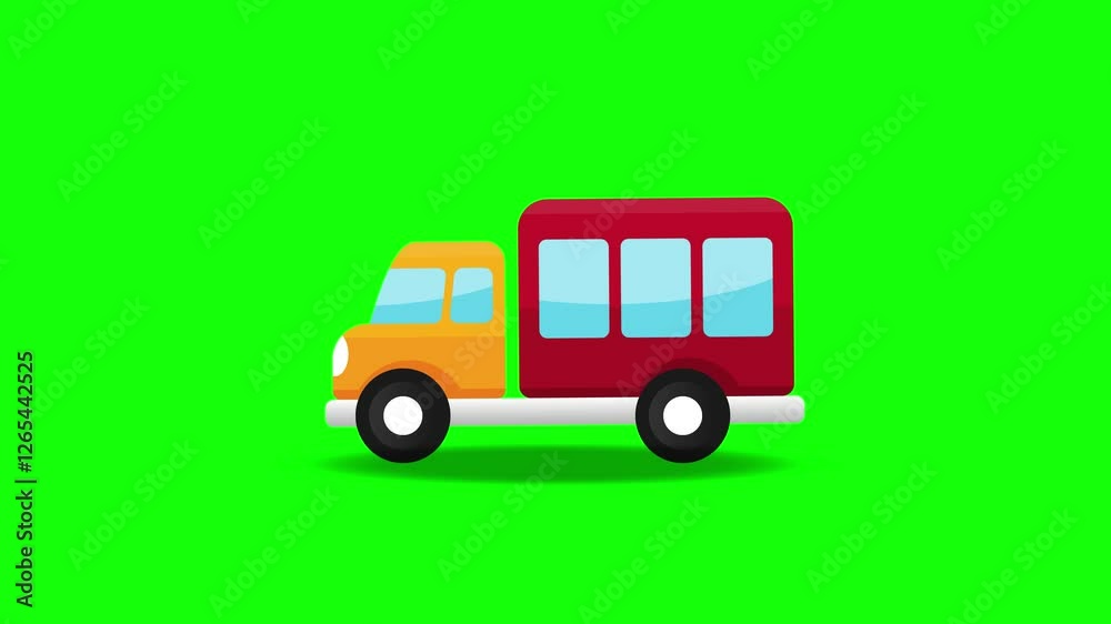 Cartoon car in motion animation green screen Cartoon car in motion animation green screen