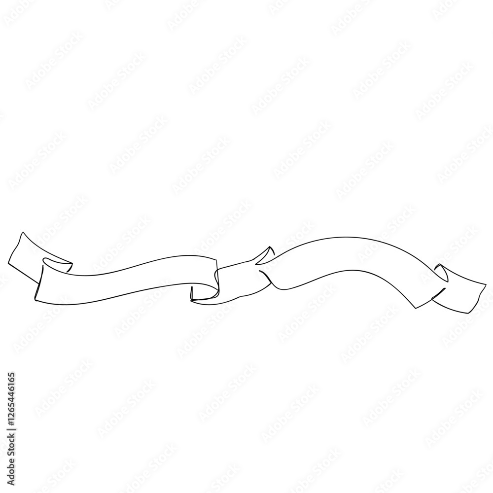 continuous line drawing white background ribbon vector continuous line drawing white background ribbon vector