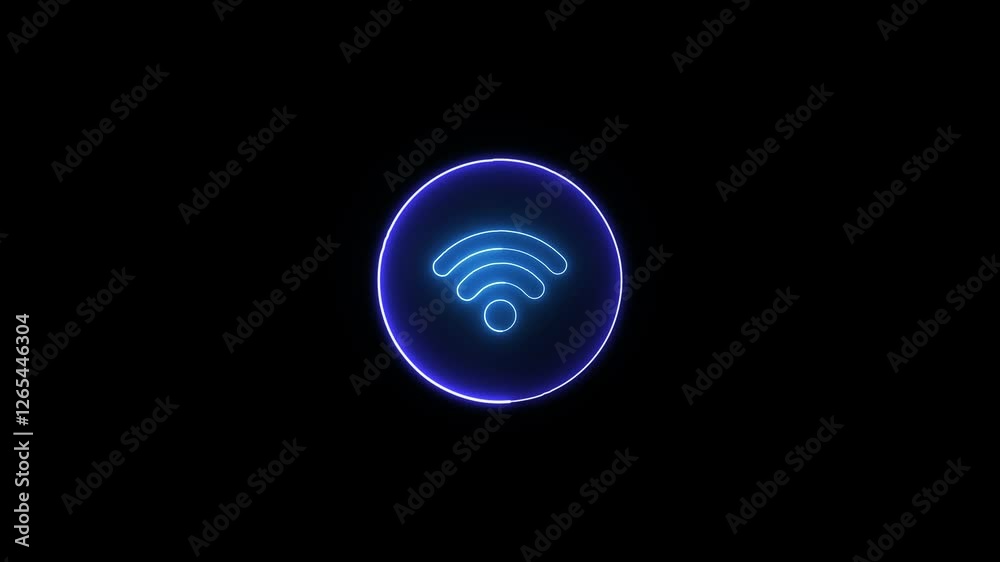 Glowing neon line Wifi wireless internet network symbol icon isolated on transparent background. Wireless networking digital futuristic technology Glowing neon line Wifi wireless internet network symbol icon isolated on transparent background. Wireless networking digital futuristic technology
