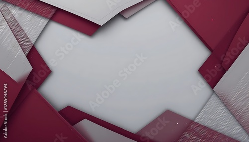 Abstract Grey and Maroon Geometric Shapes Design