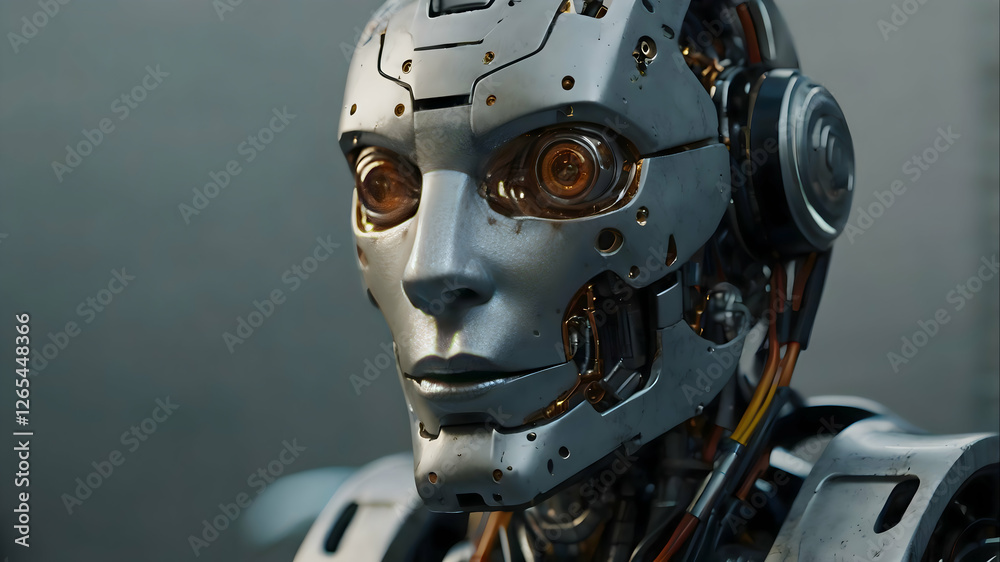 Fototapeta premium close up of a robot head