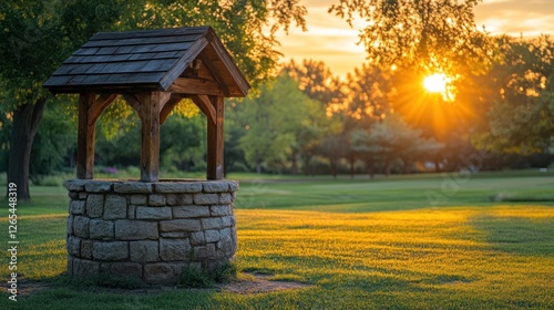 Sunset Wishing Well Park Idyll photo