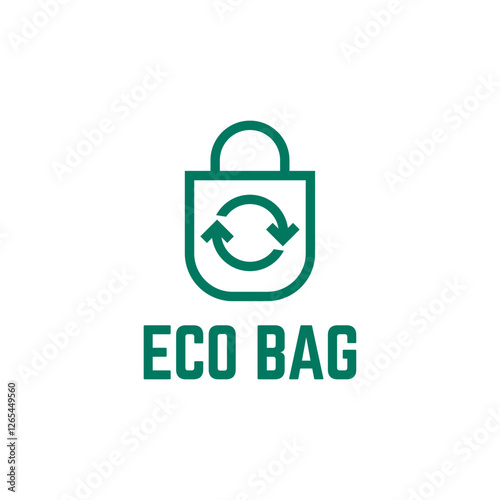 Eco shopping bag logo, Organic bag logo design.