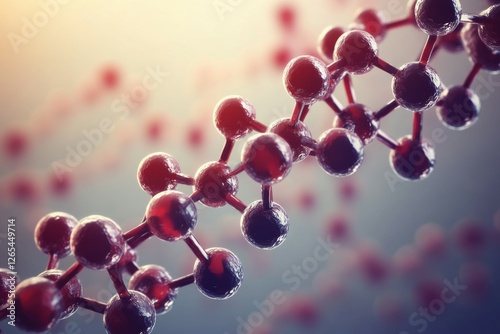 Human Growth Hormone: 3D Molecular Model Illustration for Atomistic Structure photo