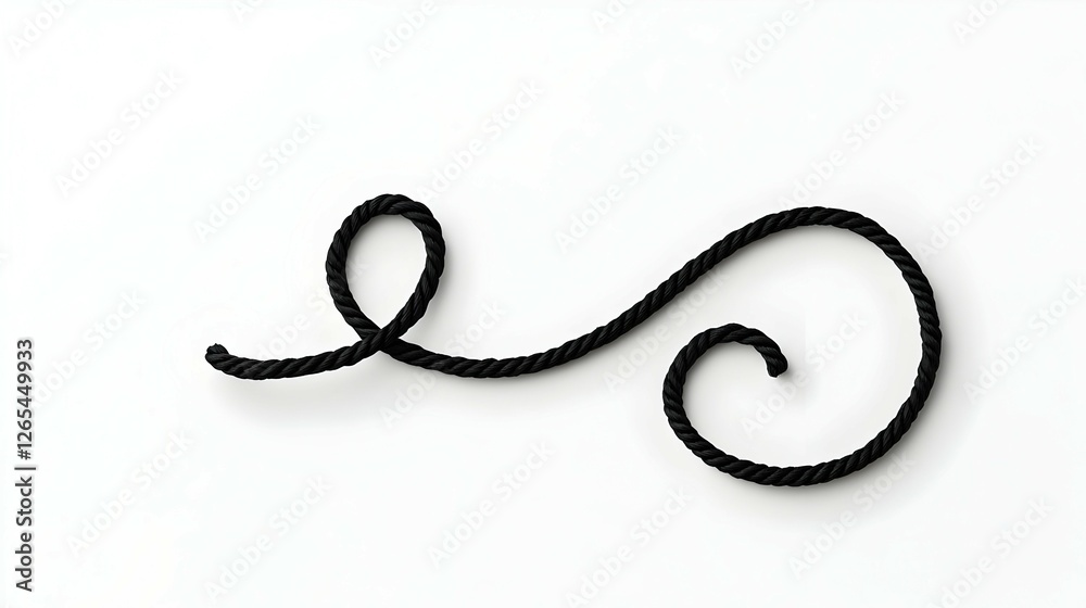 Black Rope Swirl Design on White Background Black Rope Swirl Design on White Background