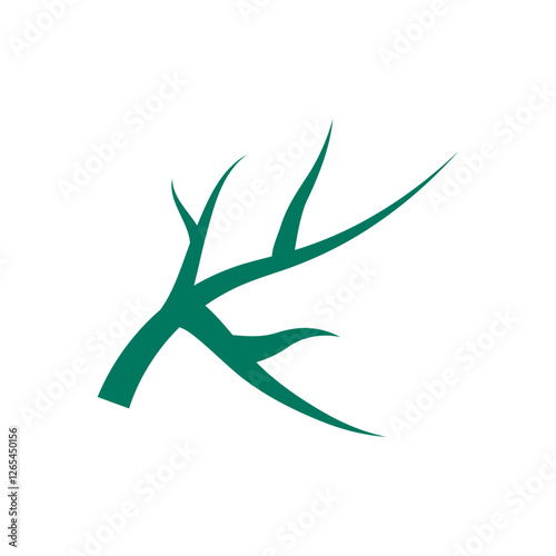 Tree root or twig. Vector logo icon template
