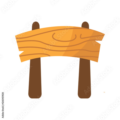 Wodden sign board illustration. Cartoon wooden pointers. Wood pointer stick, arrows sign. Ui game board, road plank or direction signpost. Isolated blank panel recent vector