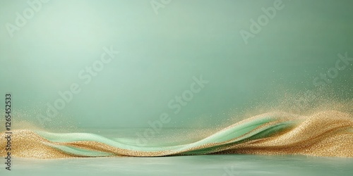 Golden Waves on Teal: An ab...