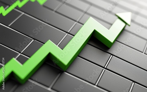 Wallpaper Mural a stock market graph with a bullish trend, investment and finance concept, isolated on white background Torontodigital.ca