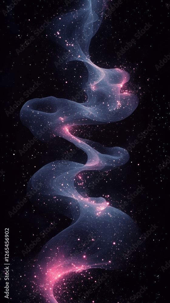 Surreal Digital Artwork of Glowing Cosmic Cloud Formation in Outer Space, with Stars and Energy Trails Surreal Digital Artwork of Glowing Cosmic Cloud Formation in Outer Space, with Stars and Energy Trails