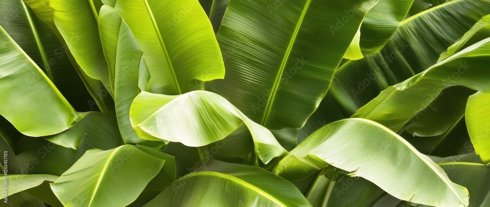 Fototapeta premium Close-up of tropical leaves, an abstract nature background.