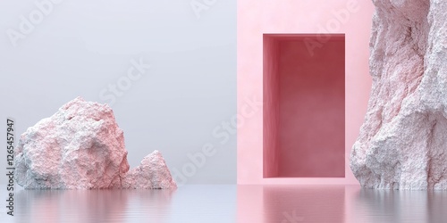 Pink Abstract Minimalist Sc...