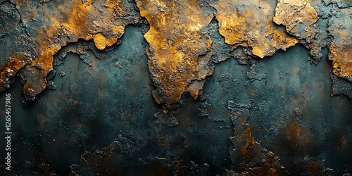 Distressed Metal Sheet: Hyper-Realistic Surface with Deep Scratches and Patina
