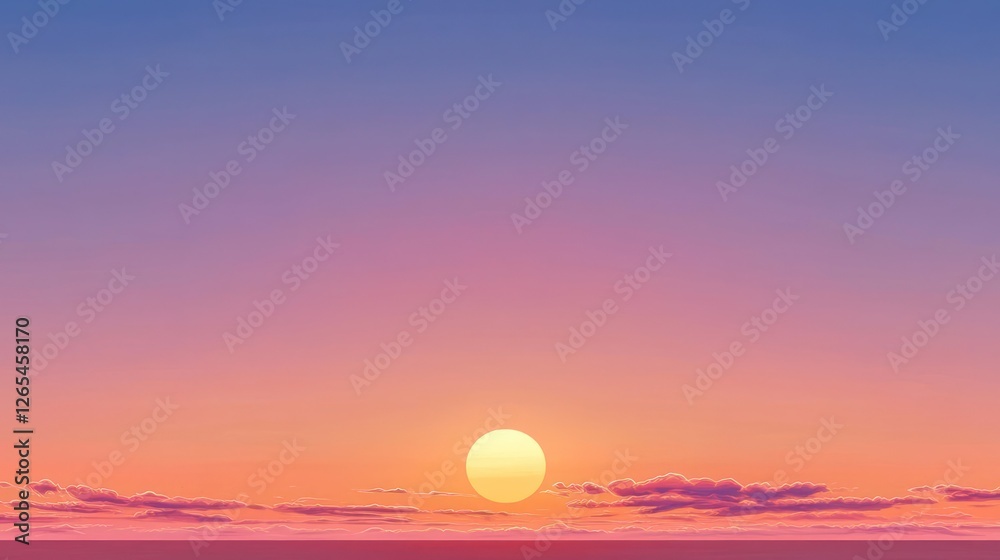 Pixel Art Sunset Over Calm Ocean Pixel Art Sunset Over Calm Ocean