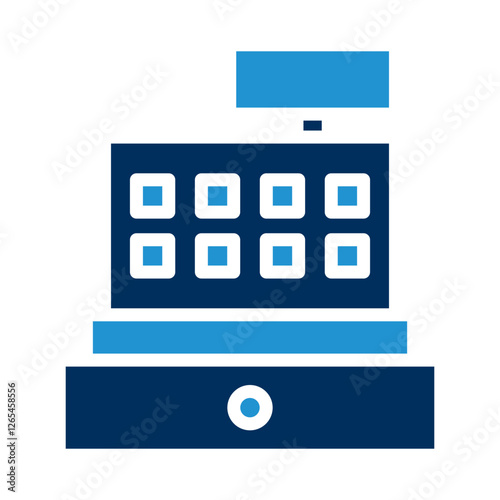 Cash Register Blue Color Icon