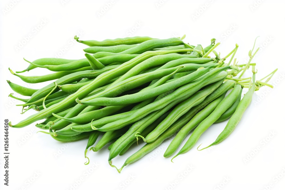 Fresh Green Beans Isolated on White Background Healthy Vegetable Ingredient for Cooking Fresh Green Beans Isolated on White Background Healthy Vegetable Ingredient for Cooking
