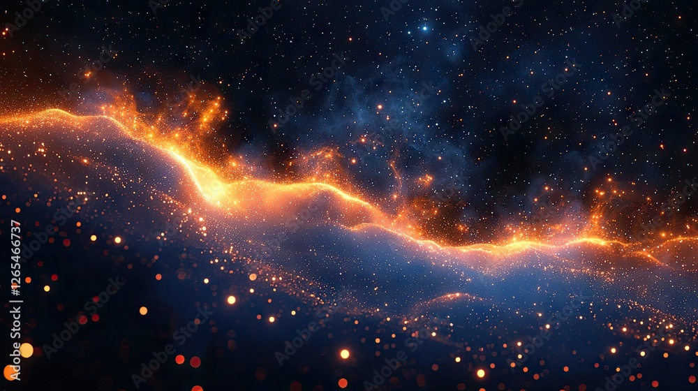 Fiery cosmic nebulae; swirling space; abstract art; background image; for scientific/futuristic themes Fiery cosmic nebulae; swirling space; abstract art; background image; for scientific/futuristic themes