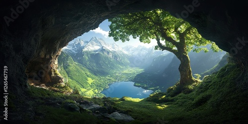 Alpine View from a Cave:  A...