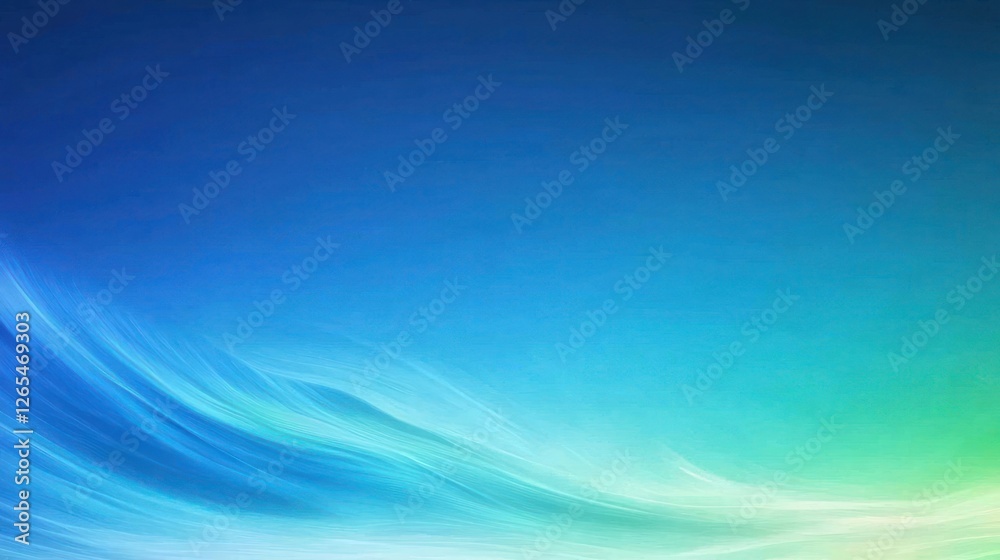 Fototapeta premium Abstract Blue Green Light Wave Background