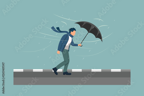 Natural Disaster concept. Colored flat vector illustration isolated.