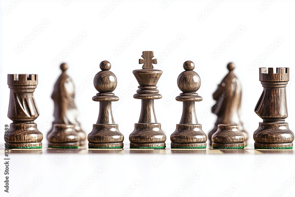 Selective focus chess on board game isolated on white background, Chess board with chess piece. Selective focus chess on board game isolated on white background, Chess board with chess piece.