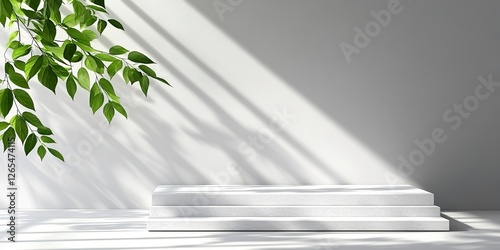 White Platform with Green L...