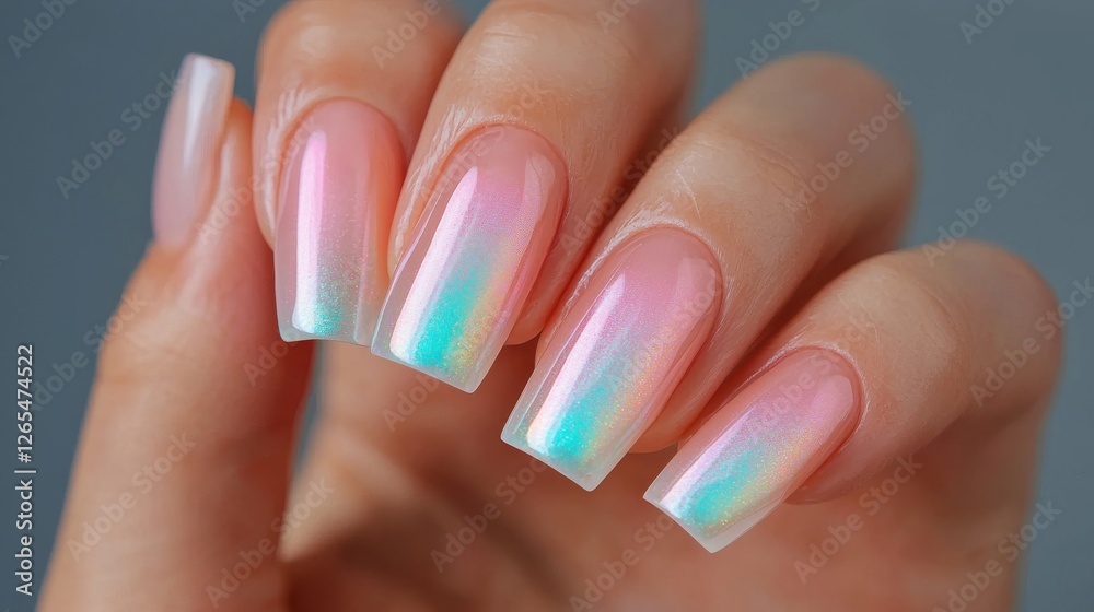 Nail Fashion manicure unique concept. Elegant Alexzheezs Long Coffin Nails with Clear Tips and Encapsulated Glitter Shimmer Nail Fashion manicure unique concept. Elegant Alexzheezs Long Coffin Nails with Clear Tips and Encapsulated Glitter Shimmer