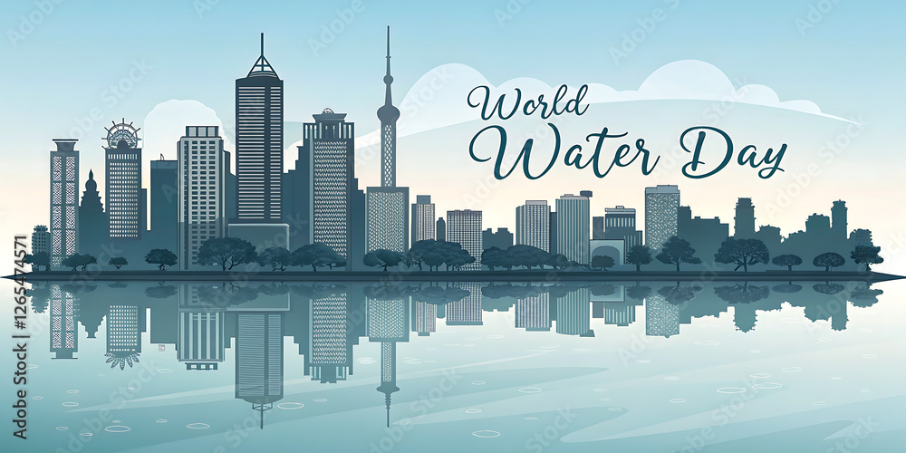 Obraz premium Water Day, World Water Day: Colorful Drop & Green Leaves. World Water Day Poster,