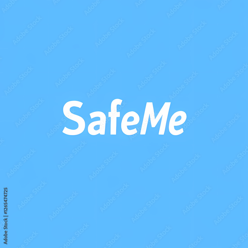 SafeMe White Text on Light Blue Background Simple Clean Design SafeMe White Text on Light Blue Background Simple Clean Design