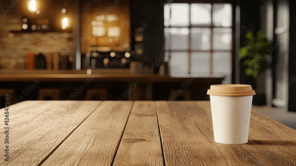 architectural 3D renderings interior realism concept. A cozy cafe scene featuring a coffee cup on a wooden table, with a warm, inviting ambiance highlighted by soft lighting. architectural 3D renderings interior realism concept. A cozy cafe scene featuring a coffee cup on a wooden table, with a warm, inviting ambiance highlighted by soft lighting.