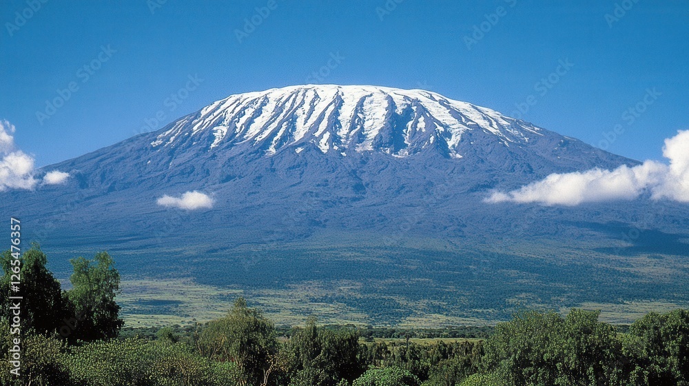Kilimanjaro: Majestic Mountain Landscape in African Savannah - Travel and Nature Kilimanjaro: Majestic Mountain Landscape in African Savannah - Travel and Nature