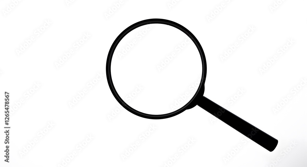 Isolated Magnifying Glass Image on White Background for Search and Analysis Isolated Magnifying Glass Image on White Background for Search and Analysis