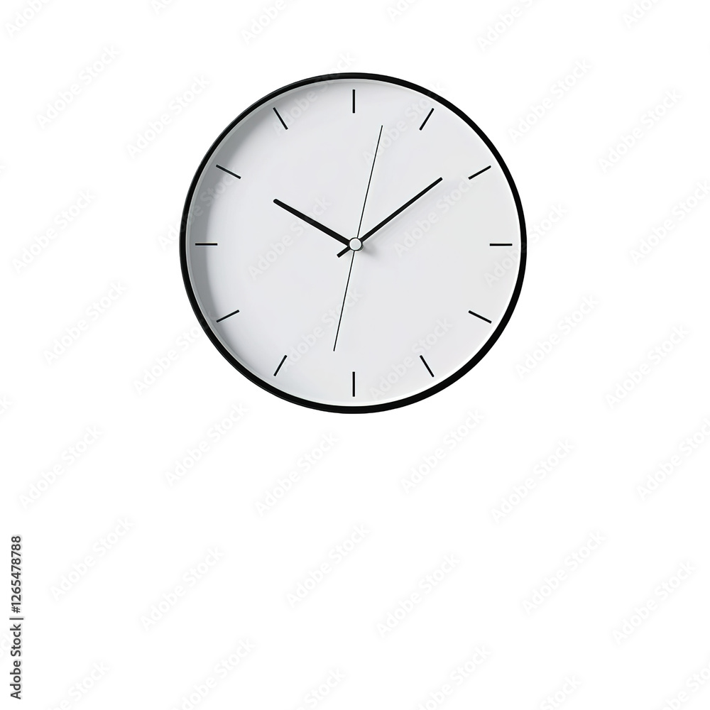 Wall clock. Simple wall clock. Minimalist watch. Classic design wall clock. Analog clock. Vector illustration Wall clock. Simple wall clock. Minimalist watch. Classic design wall clock. Analog clock. Vector illustration