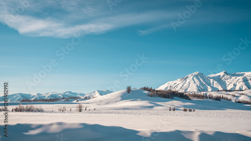Canvastavla The mysterious snow country village of Hemu in Xinjiang, China