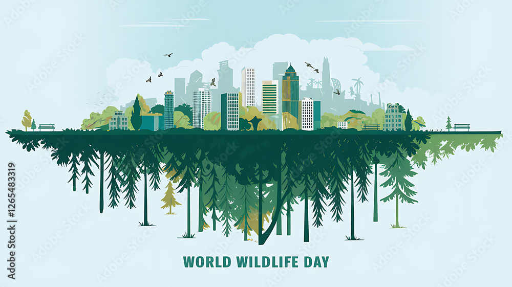 Obraz premium Wildlife Day, World Wildlife Day, Poster Wildlife Day Poster, World Wildlife Day Banner,
