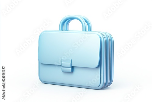 3D glyph line icon of business briefcase representing corporate work.