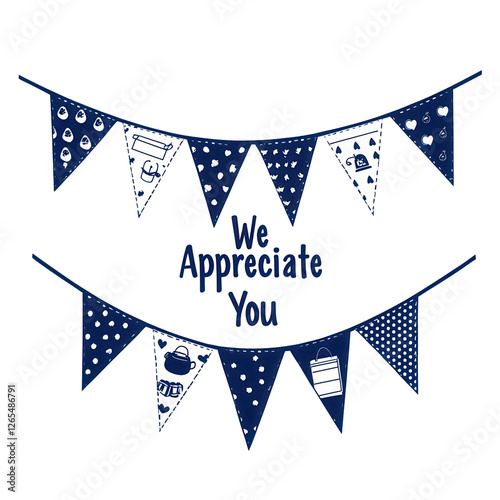 Cheerful we appreciate you banner for school events with transparent background