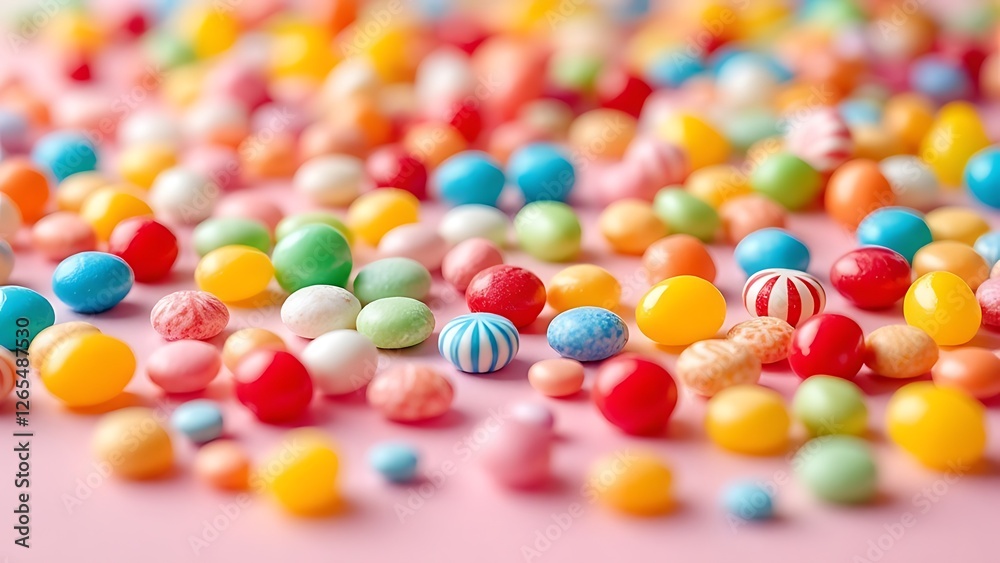 Close-up large pile colorful candies are various illustration of different bright Close-up large pile colorful candies are various illustration of different bright