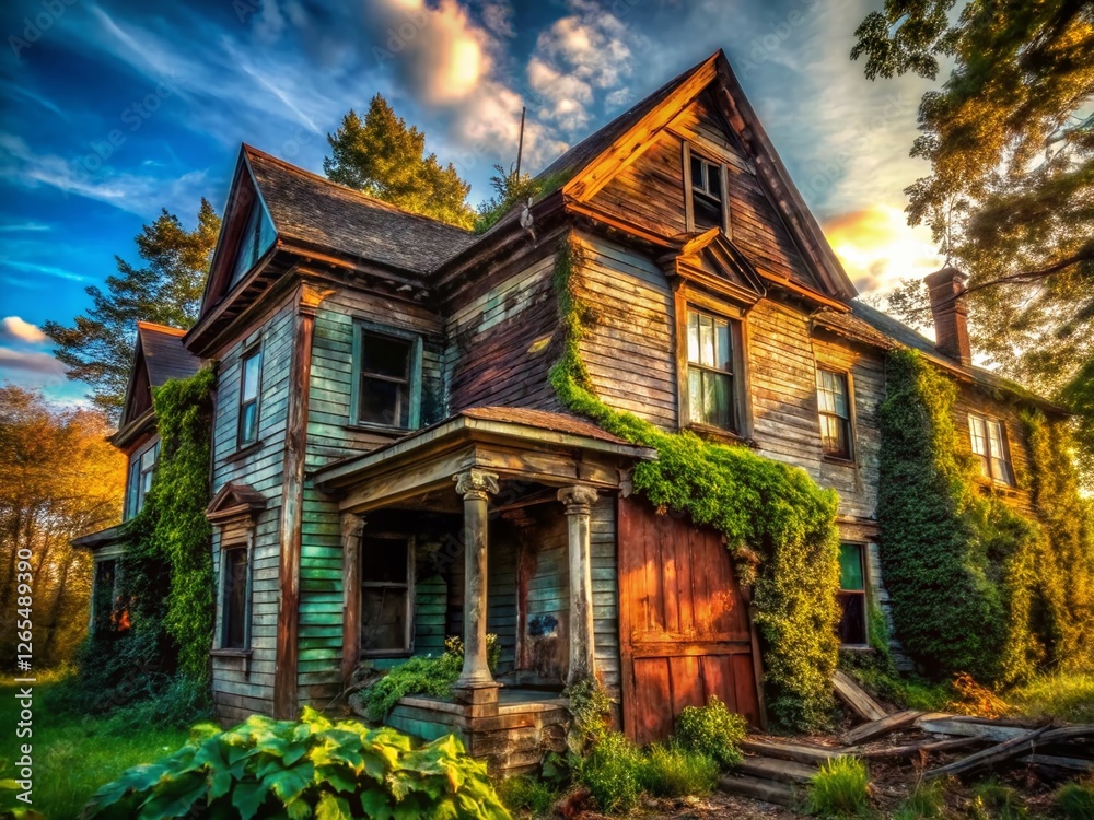 Fototapeta premium Abandoned House Decaying Structure Urban Exploration Photography