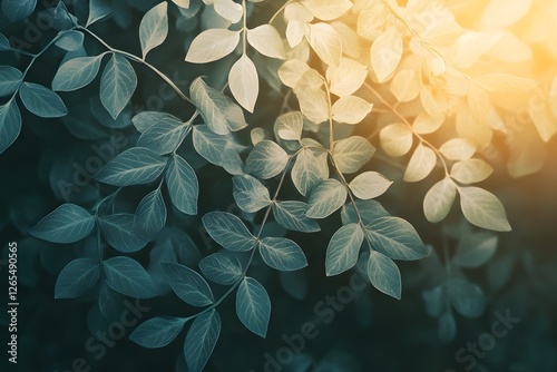Vibrant Foliage in Natural Sunlight Casting Ethereal Shadows