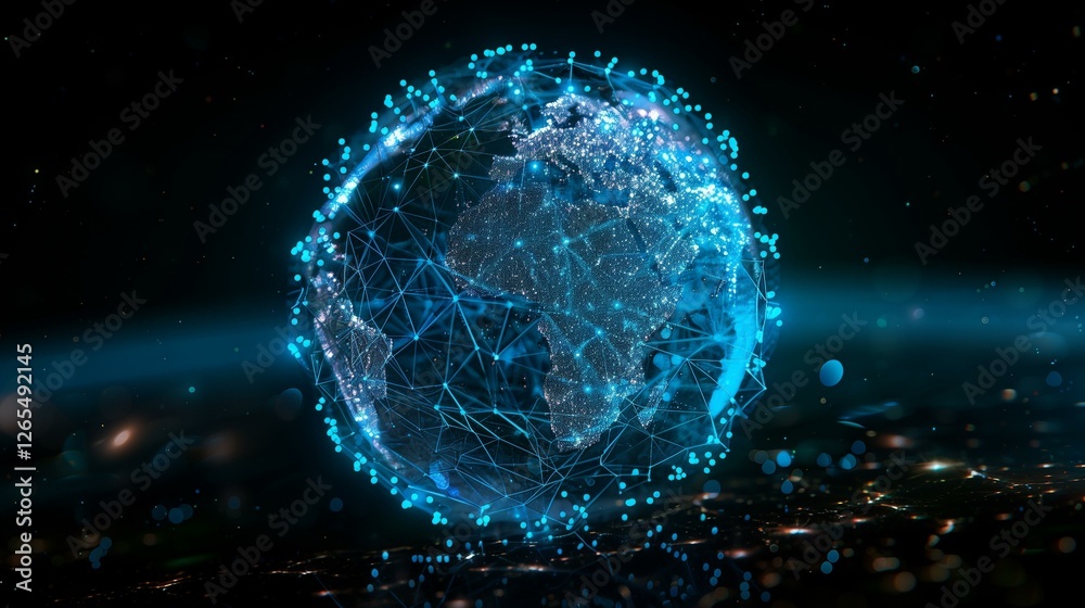 Obraz premium Global Connectivity: A Futuristic Representation of the Interconnected World