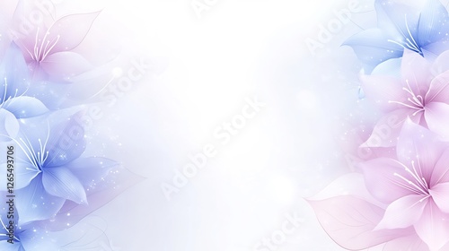 Soft pastel flowers gently bloom serene dreamy background. AI Generated