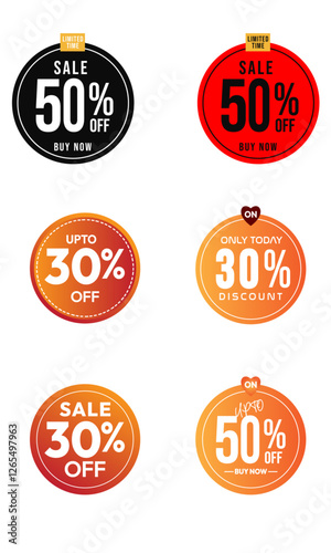 Sale offer modern style stickers, labels for Discount, sale vector ,Special offer discount label with different sale percentage. 20 30 50 70 off with transparent background ,sale offer, Special Offer
