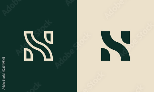 HS or SH monogram logo design
