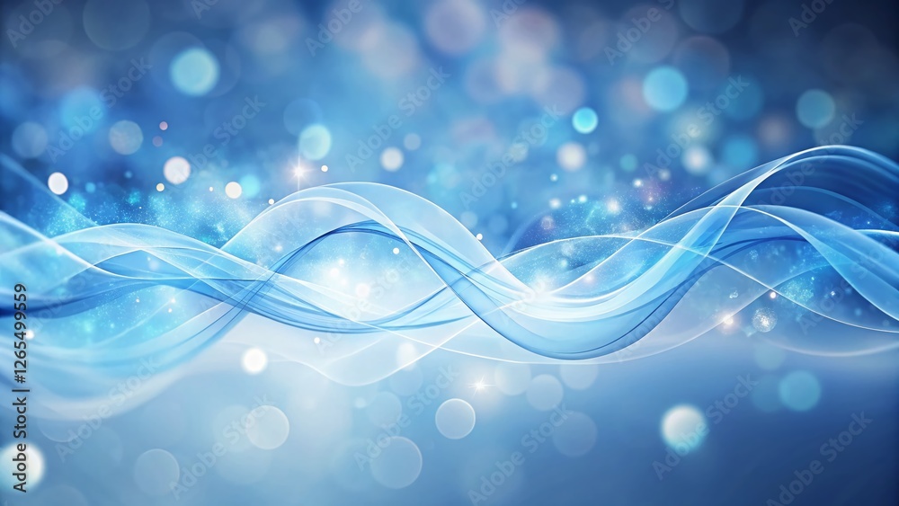 Abstract Blue Wave Background: Wavy Lines, Smoke Effect, Bokeh Abstract Blue Wave Background: Wavy Lines, Smoke Effect, Bokeh